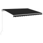 vidaXL Markise Manuell Einziehbar mit LED 300x250 cm Anthrazit vidaXL Markise Manuell Einziehbar mit LED 300x250 cm Anthrazit