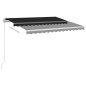 vidaXL Markise Manuell Einziehbar mit LED 300x250 cm Anthrazit vidaXL Markise Manuell Einziehbar mit LED 300x250 cm Anthrazit