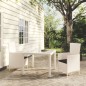 vidaXL 3-tlg. Garten-Essgruppe mit Auflagen Poly Rattan Weiß vidaXL 3-tlg. Garten-Essgruppe mit Auflagen Poly Rattan Weiß