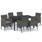 vidaXL 7-tlg. Garten-Essgruppe mit Kissen Poly Rattan Grau vidaXL 7-tlg. Garten-Essgruppe mit Kissen Poly Rattan Grau
