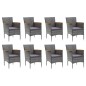 vidaXL 9-tlg. Garten-Essgruppe mit Kissen Poly Rattan Grau vidaXL 9-tlg. Garten-Essgruppe mit Kissen Poly Rattan Grau
