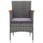 vidaXL 9-tlg. Garten-Essgruppe mit Kissen Poly Rattan Grau vidaXL 9-tlg. Garten-Essgruppe mit Kissen Poly Rattan Grau