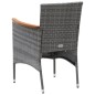 vidaXL 9-tlg. Garten-Essgruppe mit Kissen Poly Rattan Grau vidaXL 9-tlg. Garten-Essgruppe mit Kissen Poly Rattan Grau