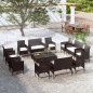 vidaXL 16-tlg. Garten-Lounge-Set mit Auflagen Poly Rattan Schwarz vidaXL 16-tlg. Garten-Lounge-Set mit Auflagen Poly Rattan Schwarz