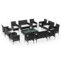 vidaXL 16-tlg. Garten-Lounge-Set mit Auflagen Poly Rattan Schwarz vidaXL 16-tlg. Garten-Lounge-Set mit Auflagen Poly Rattan Schwarz