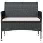 vidaXL 16-tlg. Garten-Lounge-Set mit Auflagen Poly Rattan Schwarz vidaXL 16-tlg. Garten-Lounge-Set mit Auflagen Poly Rattan Schwarz