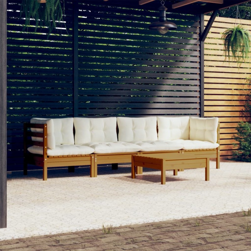 vidaXL 5-tlg. Garten-Lounge-Set mit Kissen Kiefer Massivholz vidaXL 5-tlg. Garten-Lounge-Set mit Kissen Kiefer Massivholz