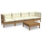vidaXL 5-tlg. Garten-Lounge-Set mit Kissen Kiefer Massivholz vidaXL 5-tlg. Garten-Lounge-Set mit Kissen Kiefer Massivholz