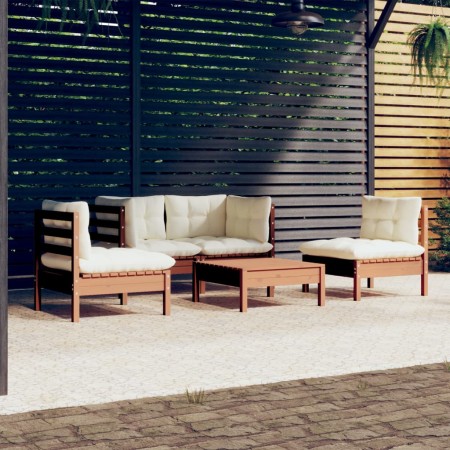 vidaXL 5-tlg. Garten-Lounge-Set mit Kissen Kiefer Massivholz