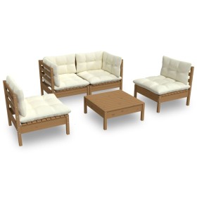 vidaXL 5-tlg. Garten-Lounge-Set mit Kissen Kiefer Massivholz