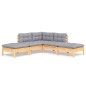 vidaXL 5-tlg. Garten-Lounge-Set mit Grauen Kissen Kiefernholz vidaXL 5-tlg. Garten-Lounge-Set mit Grauen Kissen Kiefernholz