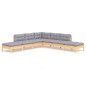 vidaXL 7-tlg. Garten-Lounge-Set mit Grauen Kissen Kiefernholz vidaXL 7-tlg. Garten-Lounge-Set mit Grauen Kissen Kiefernholz