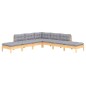 vidaXL 7-tlg. Garten-Lounge-Set mit Grauen Kissen Kiefernholz vidaXL 7-tlg. Garten-Lounge-Set mit Grauen Kissen Kiefernholz
