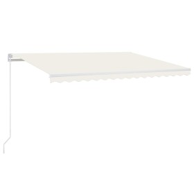 vidaXL Markise Manuell Einziehbar mit LED 400x300 cm Creme