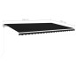 vidaXL Automatische Markise mit LED Windsensor 500x300 cm Anthrazit vidaXL Automatische Markise mit LED Windsensor 500x300 cm Anthrazit