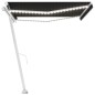 vidaXL Markise Manuell Einziehbar mit LED 400x300 cm Anthrazit vidaXL Markise Manuell Einziehbar mit LED 400x300 cm Anthrazit
