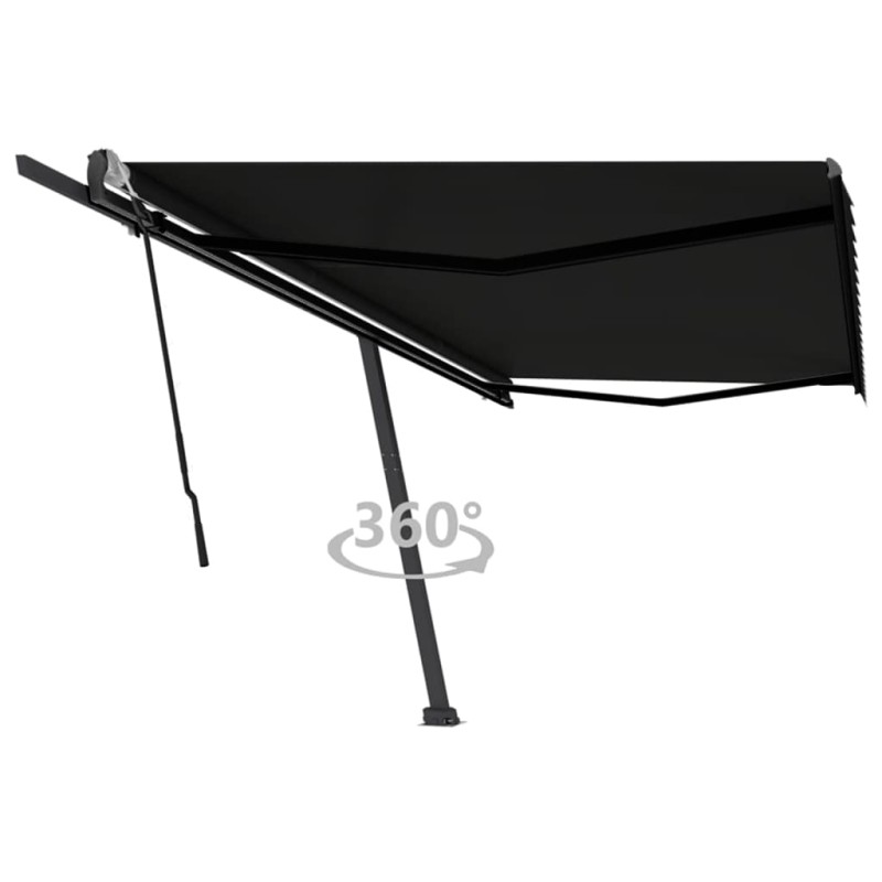 vidaXL Standmarkise Manuell Einziehbar 500x300 cm Anthrazit vidaXL Standmarkise Manuell Einziehbar 500x300 cm Anthrazit