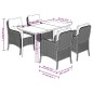 vidaXL 5-tlg. Garten-Essgruppe mit Kissen Grau Poly Rattan vidaXL 5-tlg. Garten-Essgruppe mit Kissen Grau Poly Rattan