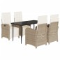 vidaXL 5-tlg. Garten-Essgruppe mit Kissen Beige Poly Rattan vidaXL 5-tlg. Garten-Essgruppe mit Kissen Beige Poly Rattan