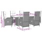 vidaXL 7-tlg. Garten-Essgruppe mit Kissen Grau Poly Rattan vidaXL 7-tlg. Garten-Essgruppe mit Kissen Grau Poly Rattan