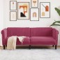 vidaXL Sofa 3-Sitzer Weinrot Samt vidaXL Sofa 3-Sitzer Weinrot Samt