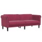 vidaXL Sofa 3-Sitzer Weinrot Samt vidaXL Sofa 3-Sitzer Weinrot Samt