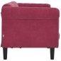 vidaXL Sofa 3-Sitzer Weinrot Samt vidaXL Sofa 3-Sitzer Weinrot Samt