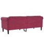 vidaXL Sofa 3-Sitzer Weinrot Samt vidaXL Sofa 3-Sitzer Weinrot Samt