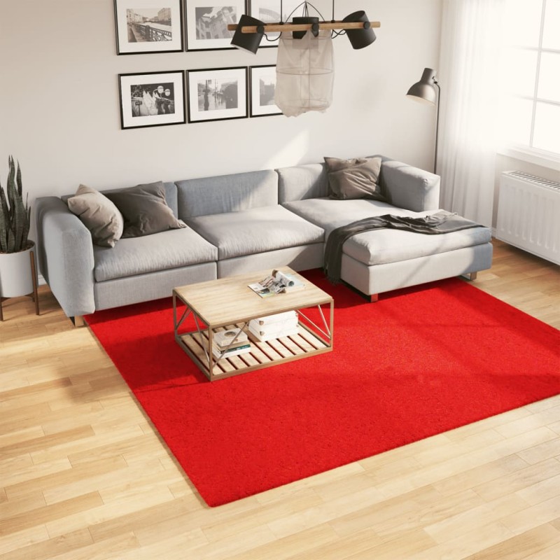 vidaXL Teppich OVIEDO Kurzflor Rot 240x240 cm vidaXL Teppich OVIEDO Kurzflor Rot 240x240 cm
