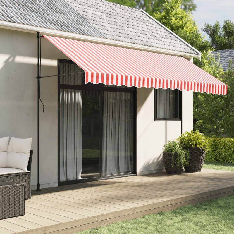 vidaXL Markisenbespannung Rot und Weiß Gestreift 4x3 m vidaXL Markisenbespannung Rot und Weiß Gestreift 4x3 m