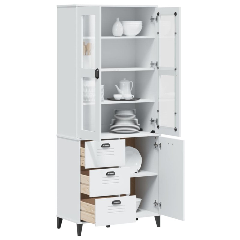vidaXL Highboard VIKEN Weiß 80x40x190 cm Massivholz Kiefer vidaXL Highboard VIKEN Weiß 80x40x190 cm Massivholz Kiefer