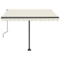 vidaXL Markise Manuell Einziehbar mit LED 300x250 cm Creme vidaXL Markise Manuell Einziehbar mit LED 300x250 cm Creme