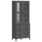 vidaXL Highboard VIKEN Anthrazit 80x40x190 cm Massivholz Kiefer vidaXL Highboard VIKEN Anthrazit 80x40x190 cm Massivholz Kiefer