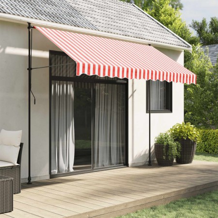 vidaXL Markisenbespannung Rot und Weiß Gestreift 3x2,5 m