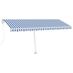 Automatische Markise mit LED & Windsensor 500x350 Blau und Weiß
