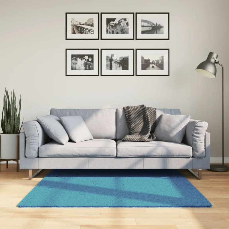 vidaXL Teppich OVIEDO Kurzflor Türkis 120x120 cm vidaXL Teppich OVIEDO Kurzflor Türkis 120x120 cm