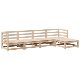 vidaXL 5-tlg. Garten-Sofagarnitur Massivholz Kiefer