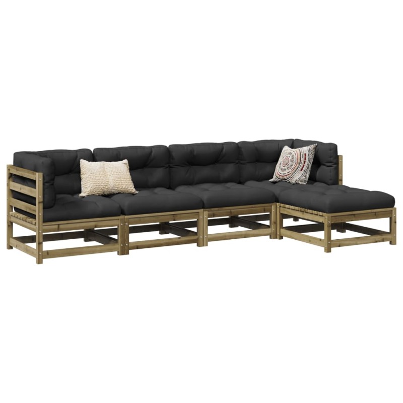 vidaXL 5-tlg. Garten-Sofagarnitur mit Kissen Kiefernholz Imprägniert vidaXL 5-tlg. Garten-Sofagarnitur mit Kissen Kiefernholz Imprägniert