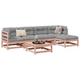 vidaXL 6-tlg. Garten-Sofagarnitur Massivholz Douglasie