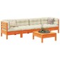 vidaXL 5-tlg. Garten-Sofagarnitur mit Kissen Wachsbraun Kiefernholz vidaXL 5-tlg. Garten-Sofagarnitur mit Kissen Wachsbraun Kiefernholz
