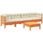 vidaXL 5-tlg. Garten-Sofagarnitur mit Kissen Wachsbraun Kiefernholz vidaXL 5-tlg. Garten-Sofagarnitur mit Kissen Wachsbraun Kiefernholz