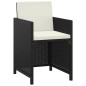 vidaXL 3-tlg. Garten-Essgruppe mit Kissen Poly Rattan Schwarz vidaXL 3-tlg. Garten-Essgruppe mit Kissen Poly Rattan Schwarz