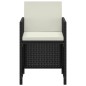 vidaXL 3-tlg. Garten-Essgruppe mit Kissen Poly Rattan Schwarz vidaXL 3-tlg. Garten-Essgruppe mit Kissen Poly Rattan Schwarz