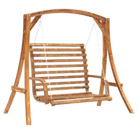 vidaXL Hollywoodschaukel Massivholz Fichte mit Teak-Finish