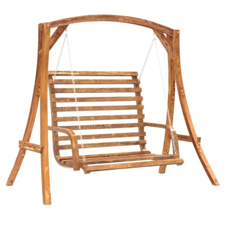 vidaXL Hollywoodschaukel Massivholz Fichte mit Teak-Finish