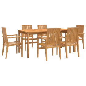 vidaXL 7-tlg. Garten-Essgruppe Massivholz Teak