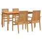 vidaXL 5-tlg. Garten-Essgruppe Massivholz Teak vidaXL 5-tlg. Garten-Essgruppe Massivholz Teak