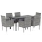 vidaXL 7-tlg. Garten-Essgruppe mit Kissen Anthrazit Poly Rattan vidaXL 7-tlg. Garten-Essgruppe mit Kissen Anthrazit Poly Rattan