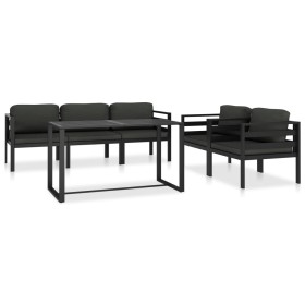 vidaXL 6-tlg. Garten-Lounge-Set mit Kissen Aluminium Anthrazit 