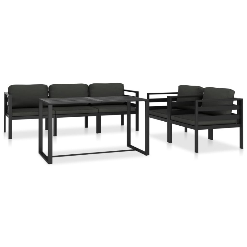 vidaXL 6-tlg. Garten-Lounge-Set mit Kissen Aluminium Anthrazit vidaXL 6-tlg. Garten-Lounge-Set mit Kissen Aluminium Anthrazit
